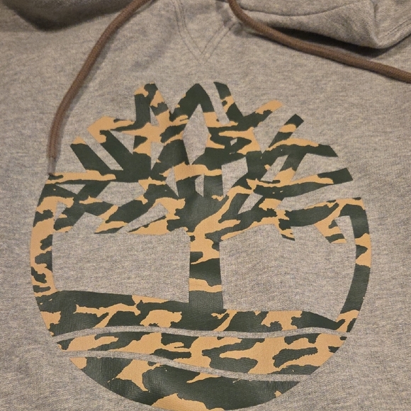 Timberland Gray Hoodie with Camo Logo - Picture 3 of 5